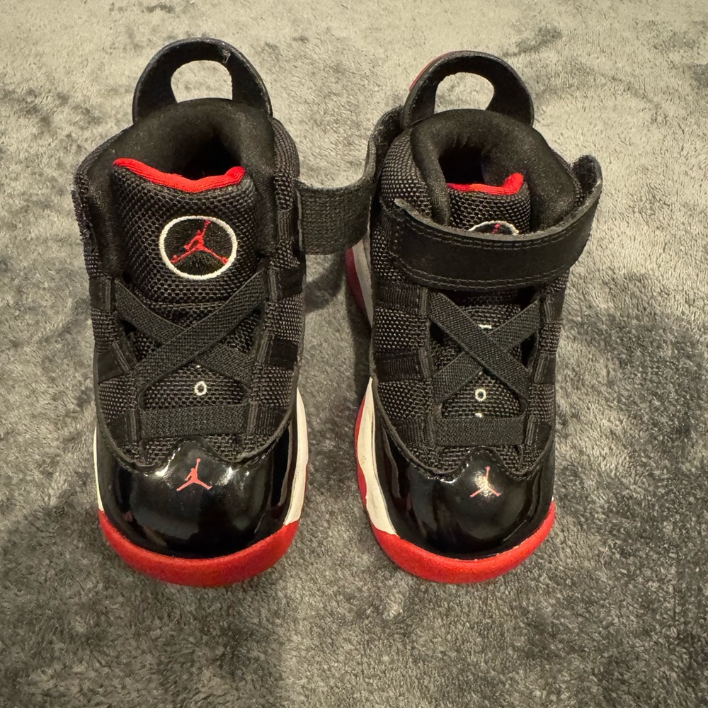 Jordan Black and Red High-Top Sneakers